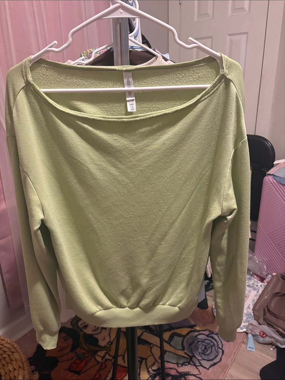 wild fable Lime Green Off-Shoulder Knit Sweater